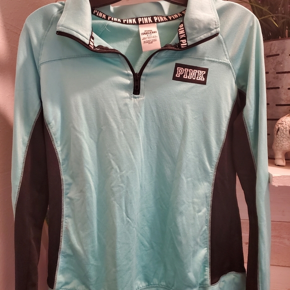 PINK Victoria's Secret Tops - Victoria Secret Pink 1/4 Zip Pullover Sweatshirt Jacket Size Small